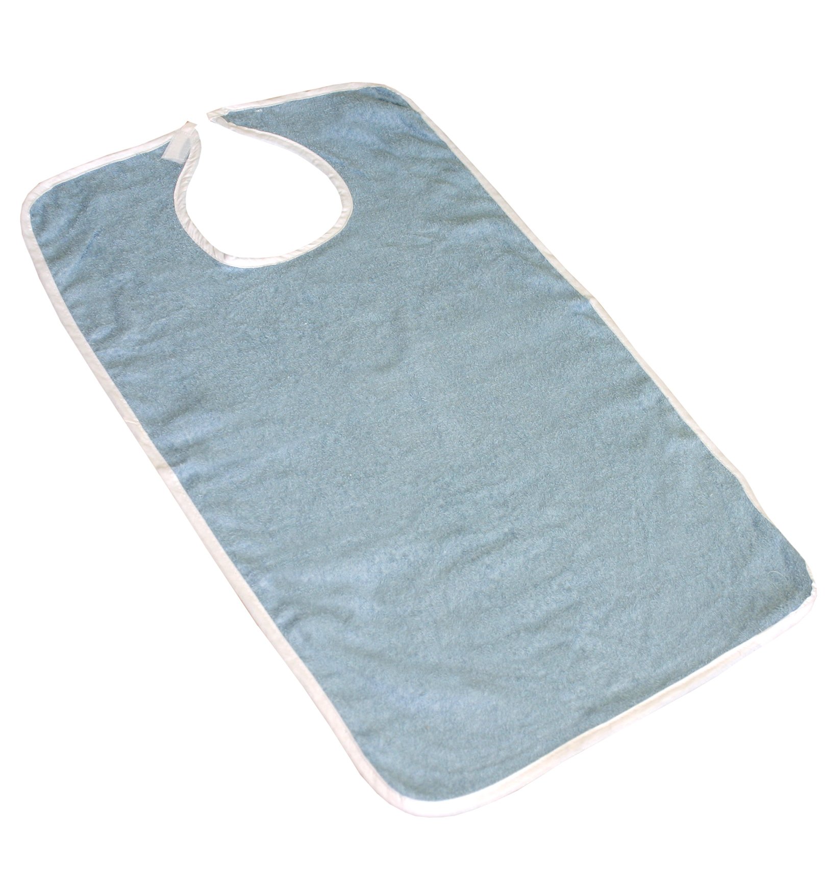 12 Pack Terry Cloth Adult Bibs with Velcro Closure - Soft Absorbent Bibs for Elderly & Disabled Care, Mealtime Protection (Blue) - Perfect for Nursing Homes, Hospitals & Home Care