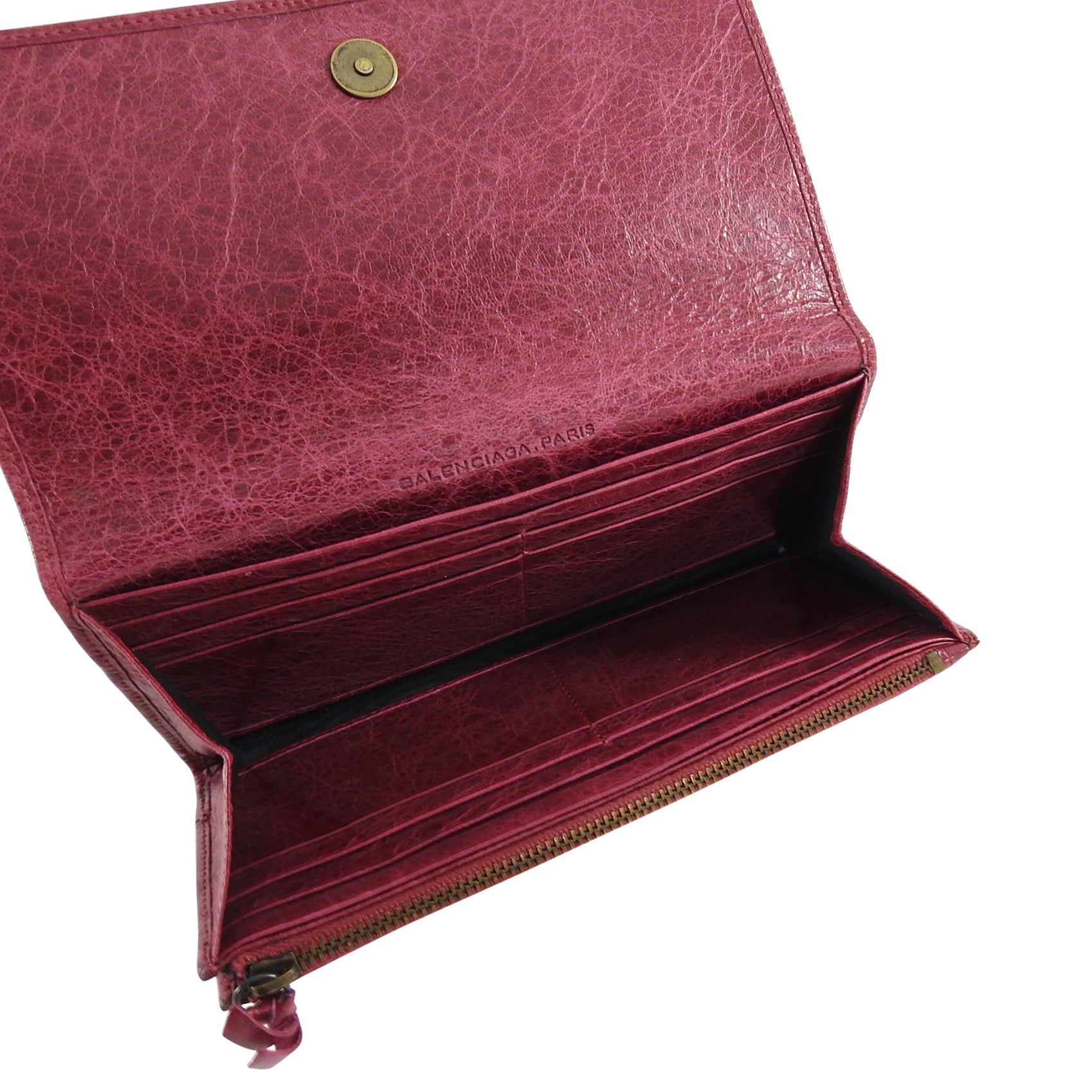Balenciaga Classic City Dark Raspberry Leather Wallet for Women - Stylish & Durable Designer Wallet for Everyday Use, Travel, and Gifts