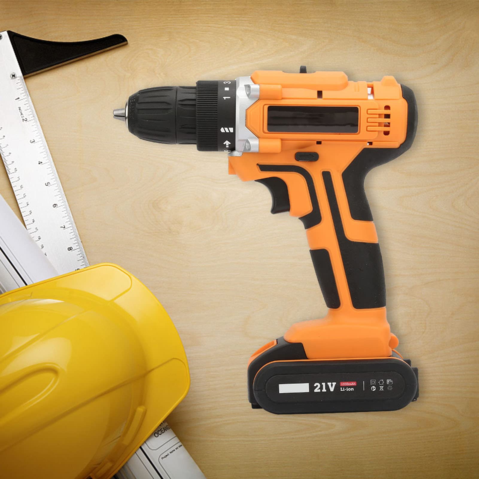 21V 340W Cordless Electric Drill with 2 Batteries - Waterproof, Rechargeable Screwdriver Kit for Home DIY, Woodworking & Construction Projects