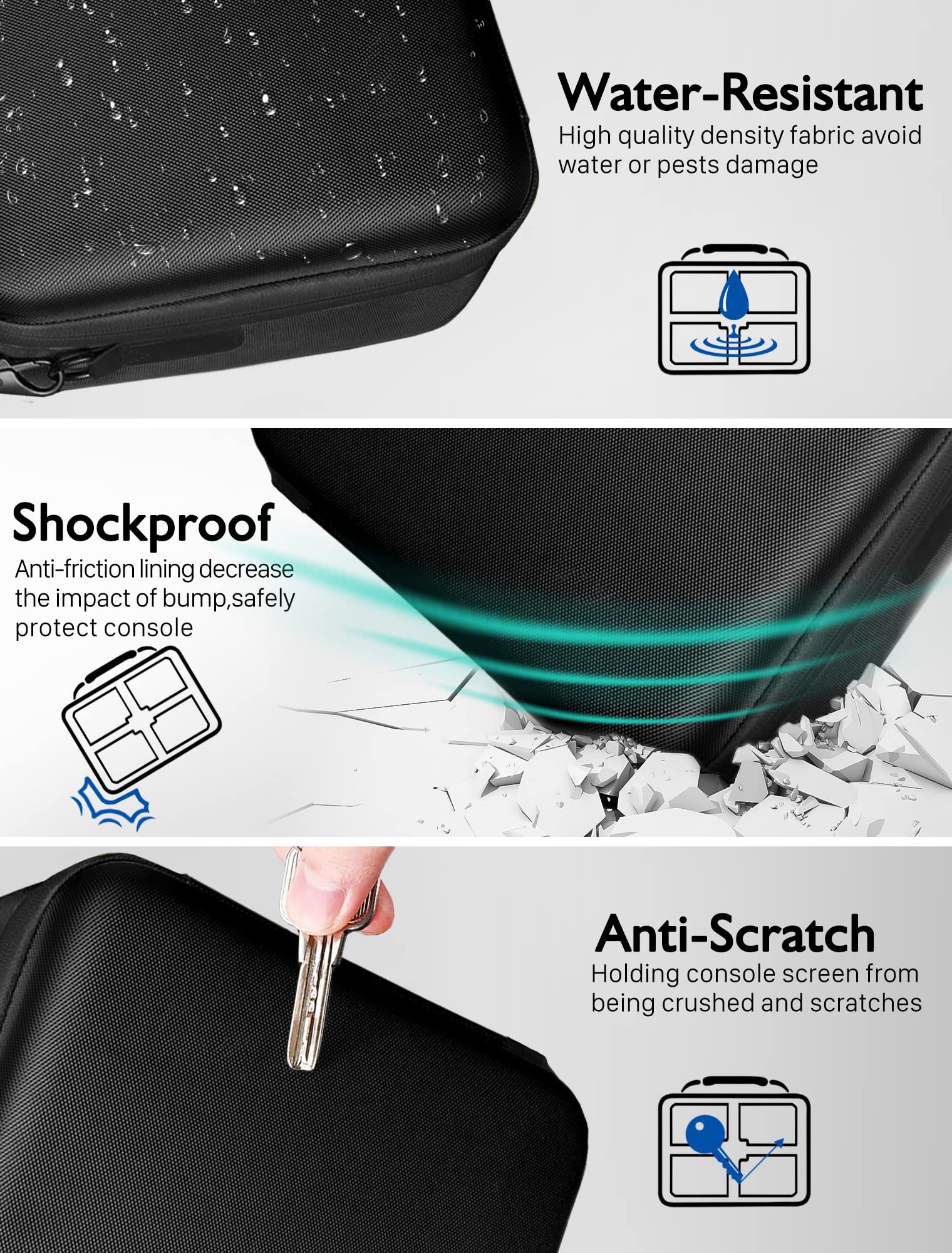COOWPS Protective Carrying Case for Nintendo Switch & Switch OLED - 21 Game Card Slots, Shockproof Travel Bag with Storage for Pro Controller & Accessories (Black) | Perfect for Gaming On-The-Go & Travel Protection