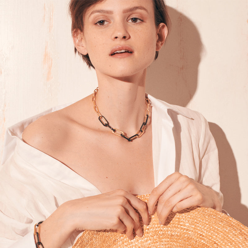 Elegant Link Collar Necklace for Women - Gold & Silver Chain Choker Jewelry Gift - Perfect for Weddings, Parties & Everyday Wear