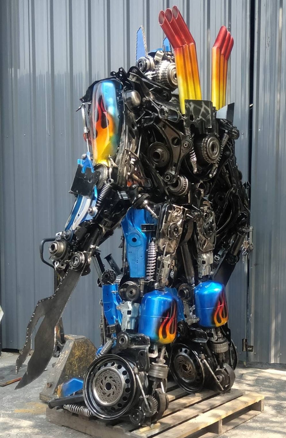 Optimus Prime Inspired Recycled Metal Art Sculpture - 12