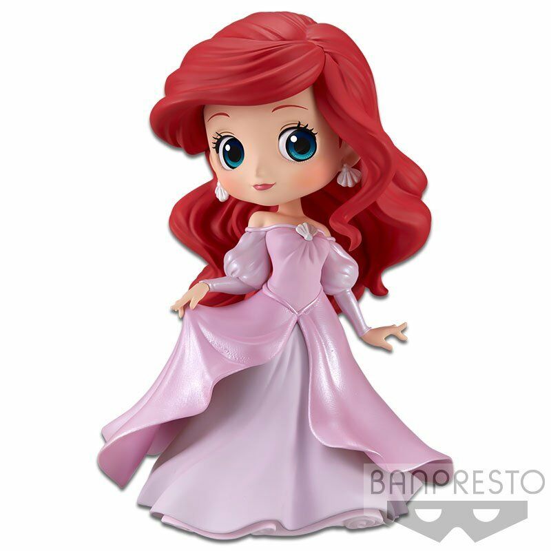 Disney Q Posket Ariel Princess Dress Pink - Collectible Anime Figure for Disney Fans, Home Decor, and Gift Ideas