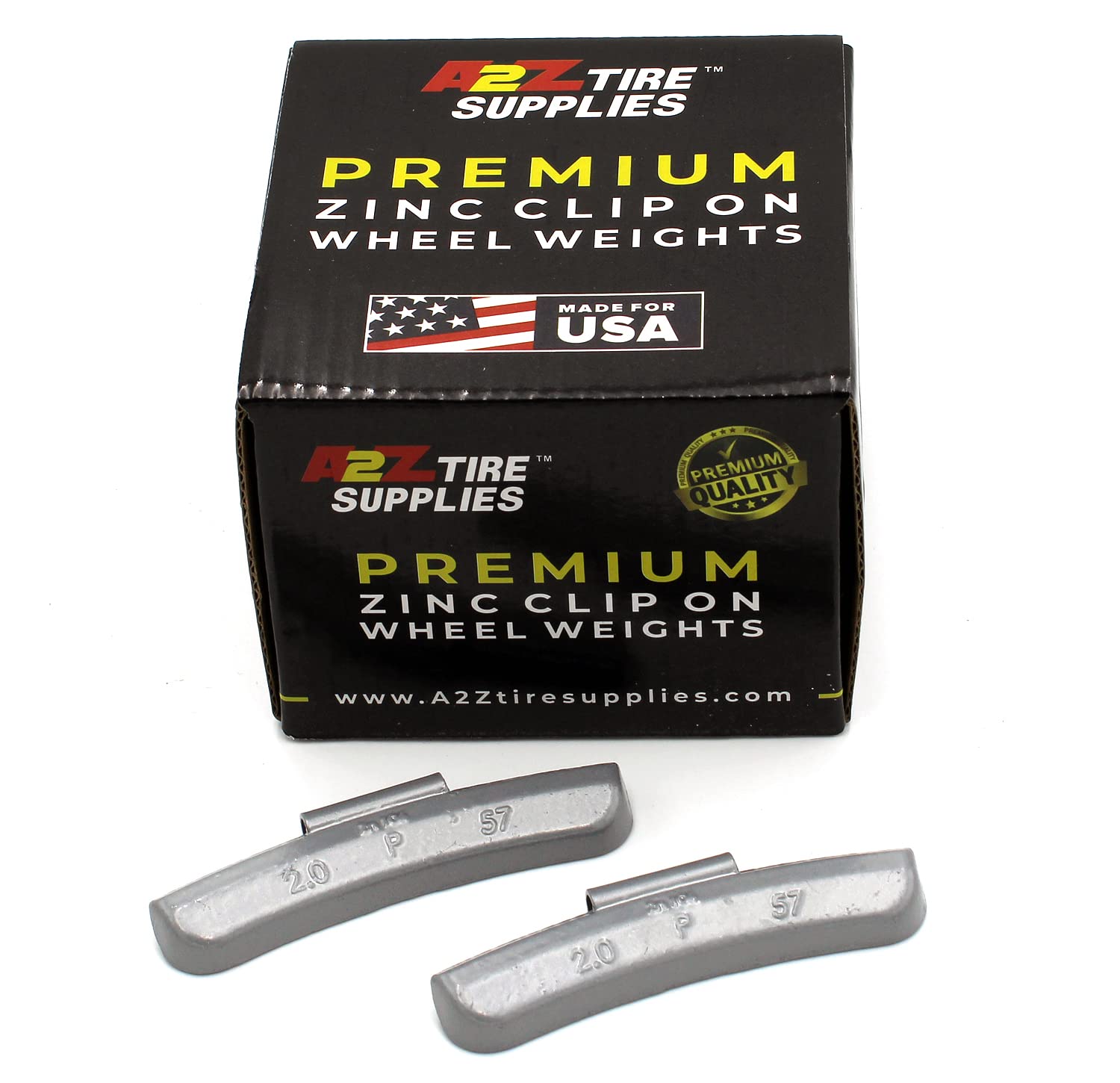 Premium P Series Zinc Wheel Weights (2.0oz) - Box of 25pcs - Durable Coated Hammer-On Weights for Auto Wheel Balancing - Perfect for Car, Truck & Motorcycle Tires