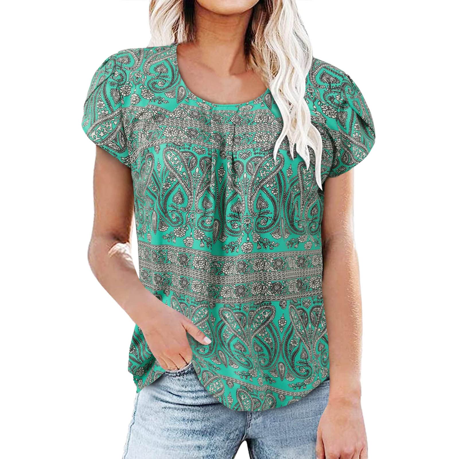 Women's Summer Tops - Stylish Casual O-Neck Short Sleeve Blouse & Loose Fit T-Shirts | Perfect for Beach Outings, Vacation Wear & Everyday Comfort