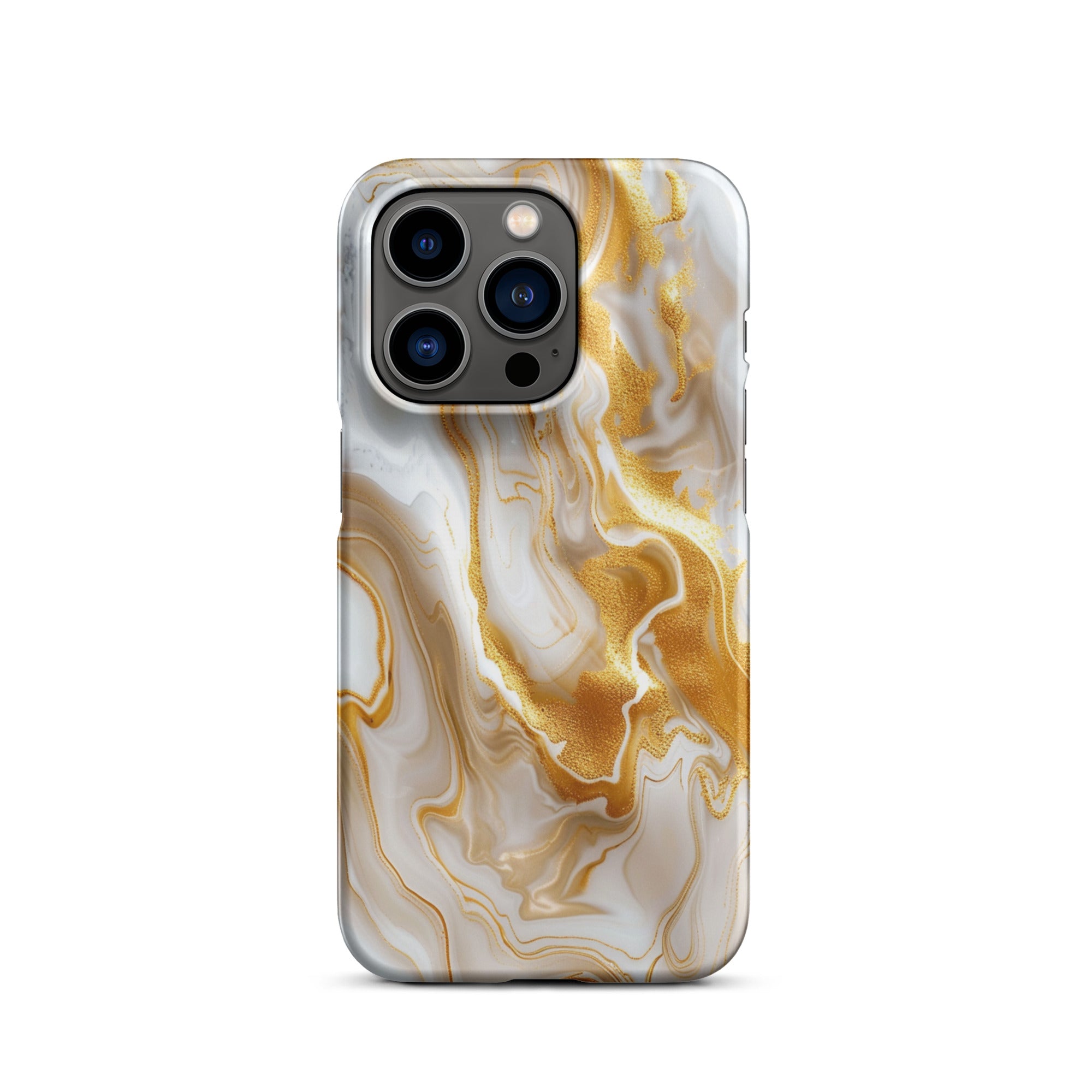 Elegant Gold Marble Snap Case for iPhone 14/13/12/11 Pro Max - Stylish Protective Cover with Secure Fit - Perfect for Daily Use, Work & Travel