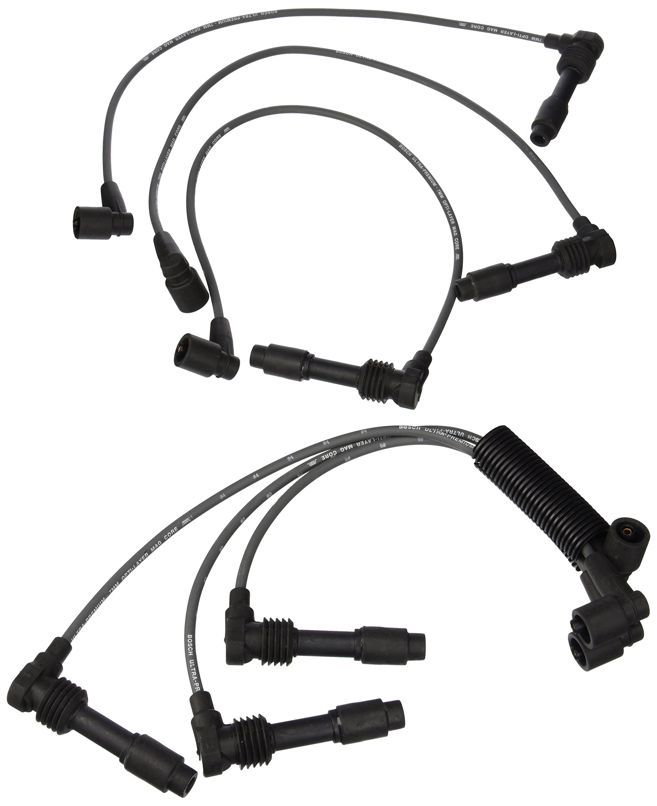 Bosch 09104 Premium Spark Plug Wire Set - High Performance Ignition Wires for Cars, Trucks & SUVs - Durable Copper Core with Silicone Insulation - Perfect for Engine Tune-Ups & Performance Upgrades