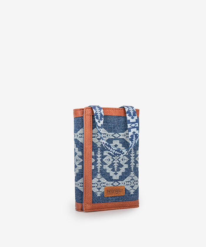 Wrangler Aztec Print Bi-Fold Phone Case for iPhone & Samsung - Stylish & Protective Wallet Cover for Everyday Use