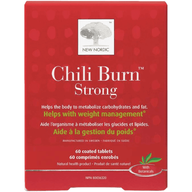 New Nordic Chili Burn Strong 60 Coated Tablets - Premium Fat Burner Supplement for Weight Loss & Metabolism Boost | Perfect for Fitness & Diet Support