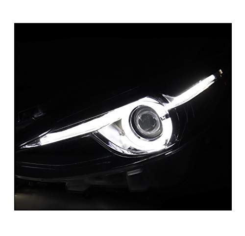 Halo LED Tube Halogen Projector Headlights Black with 6