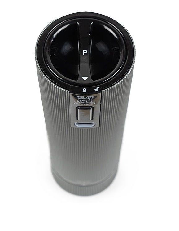 Premium Peugeot 6-Line Carbon Electric Pepper Mill - Adjustable Coarseness, Battery Operated for Freshly Ground Spices - Perfect for Kitchen, Dining Table & Gourmet Cooking
