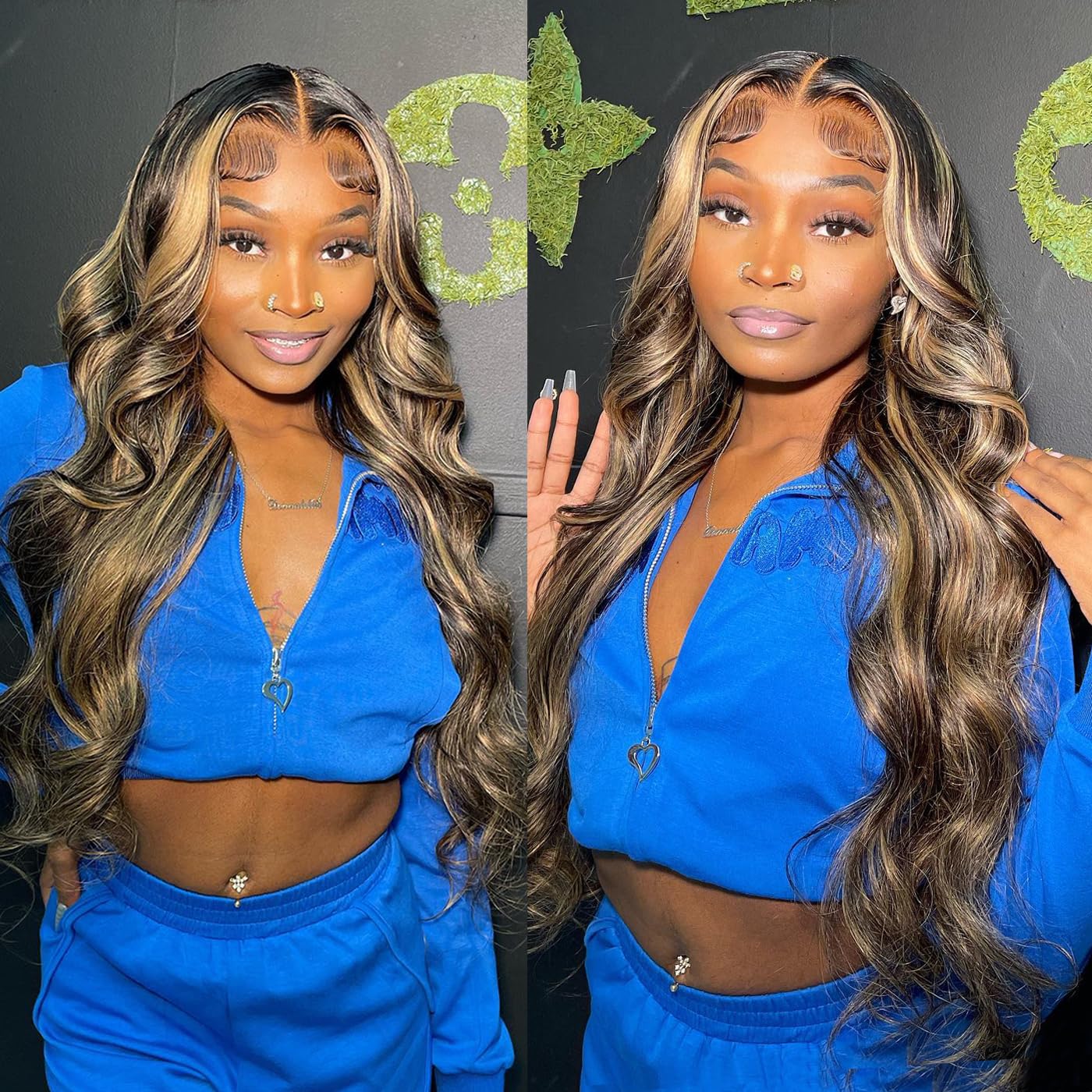 26 Inch Ombre Lace Front Human Hair Wig - Pre Plucked 13x4 Lace Part - 1B/27 Balayage Body Wave - 200% Density Glueless Wigs for Women - Perfect for Daily Wear, Parties & Special Occasions