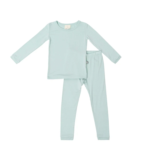 Kyte Baby Organic Cotton Long Sleeve Toddler Pajama Set - Soft Sage Green Sleepwear for Boys & Girls | Perfect for Cozy Bedtime & Nursery Photos