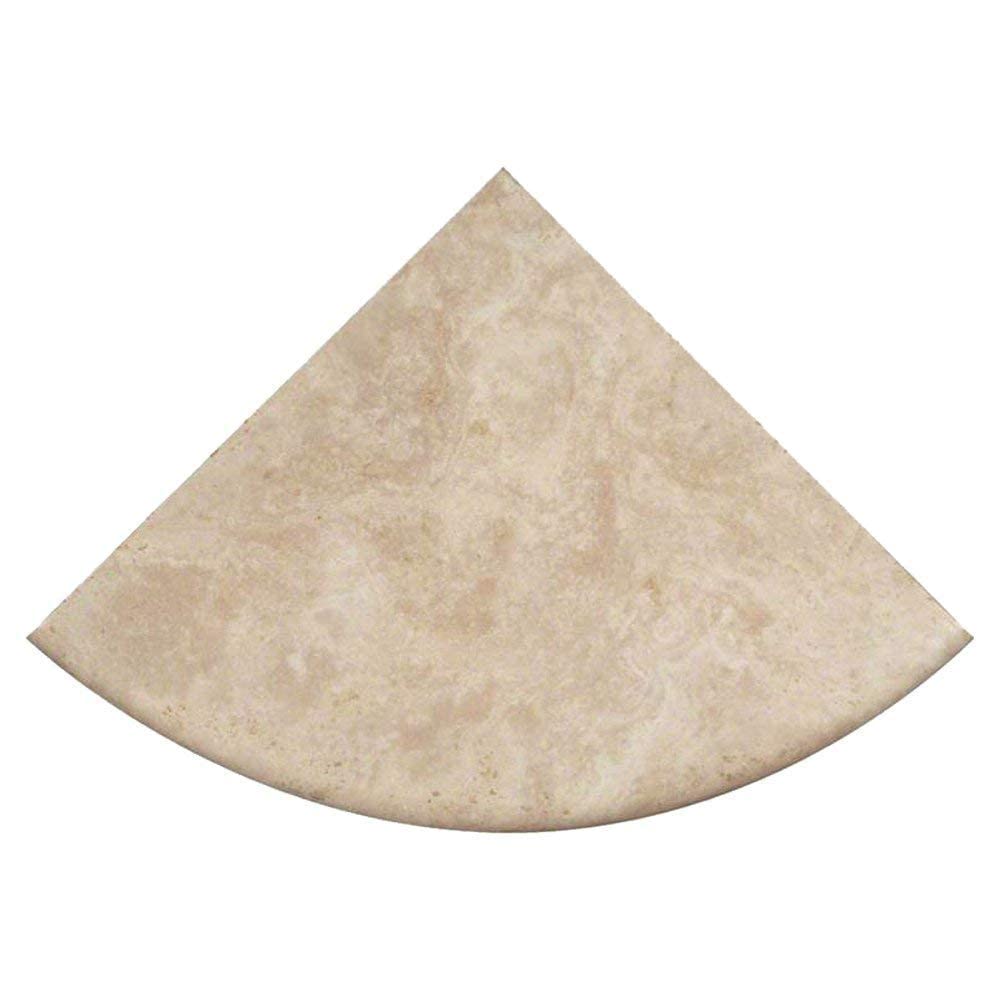 Premium Quality Light Travertine Corner Shelf - Filled & Honed 9 Inch (2 Pack) - Perfect for Bathroom, Kitchen, or Living Room Storage & Decor