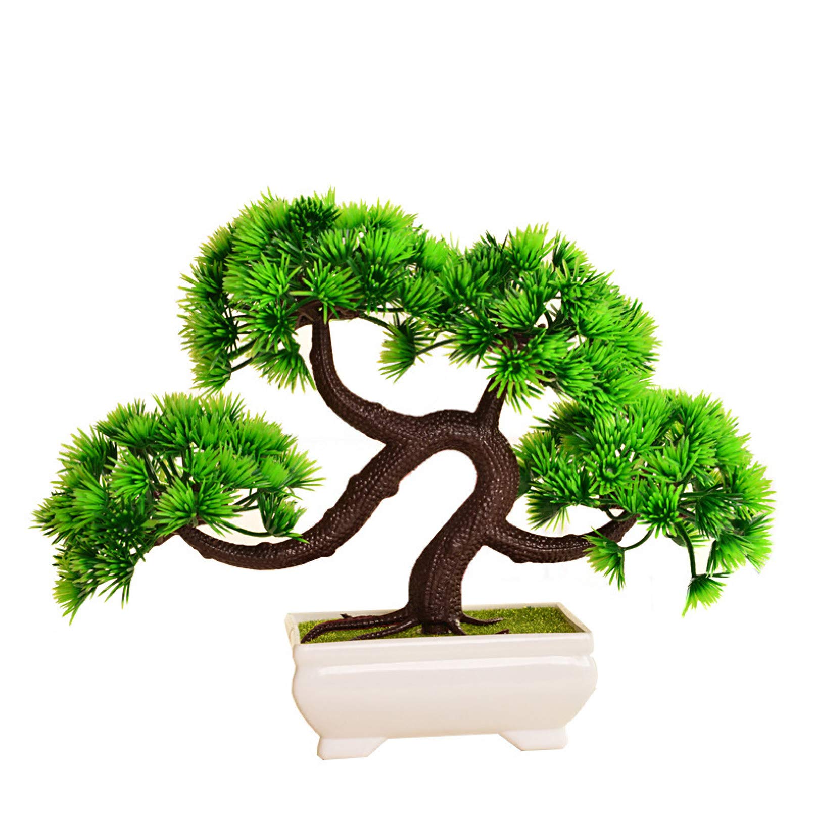 KKONION Artificial Bonsai Tree - Realistic Pine Simulation Potted Plant for Home & Office Decor | Faux Greenery for Desk, Shelf, Living Room, and Workspace