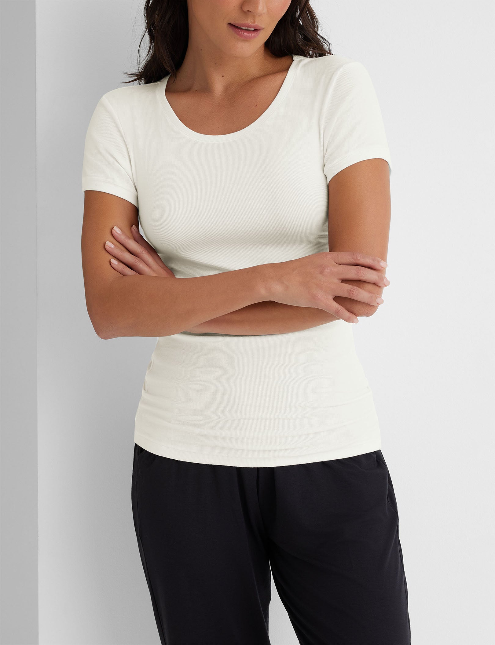 Women's Micro Rib Cap Sleeve T-Shirt 2-Pack - Soft Stretch Basic Tees for Layering, Casual Wear & Everyday Comfort