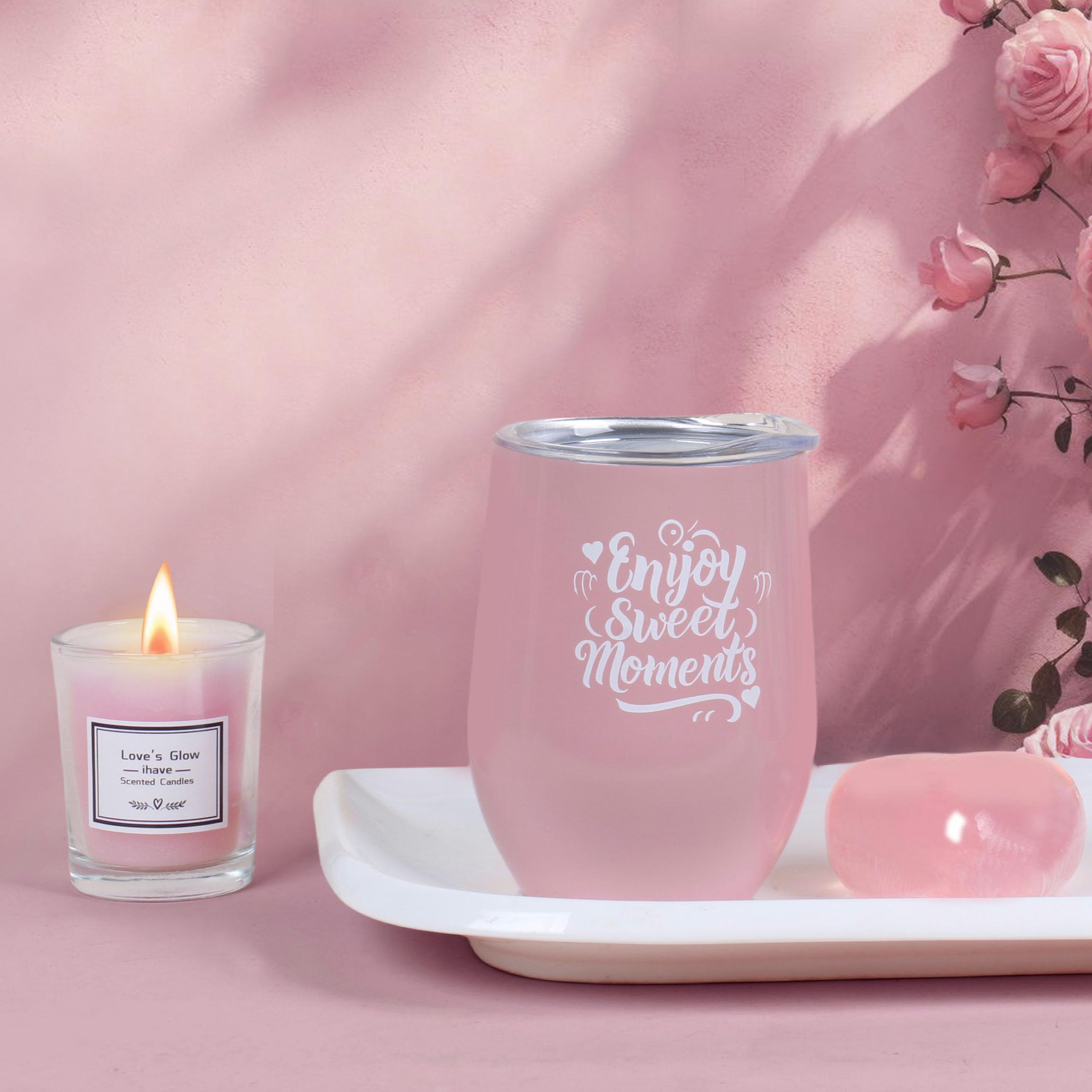 iHave Birthday Gifts for Women - Spa Gift Set with Rose Tumbler, Bath Bombs, Salts, Candles, Soap & Thank You Cards - Perfect for Mom, Wife, Girlfriend, Sister & Best Friends - Ideal for Relaxation, Self-Care & Special Occasions
