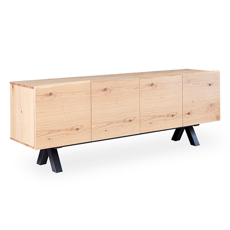 OLIVETO 200cm Sideboard Buffet Cabinet - Modern Brown & Black Wooden Storage Furniture for Dining Room, Living Room & Entryway