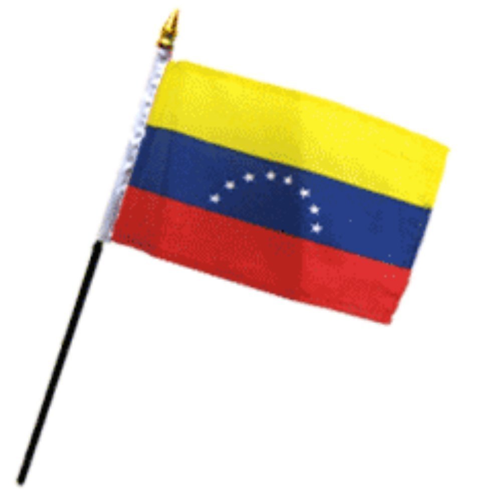 Venezuela 4x6 Inch Mini Desk Stick Flag - Small Handheld Flag Without Base - Perfect for World Cup, Olympics, Parties & Patriotic Decorations