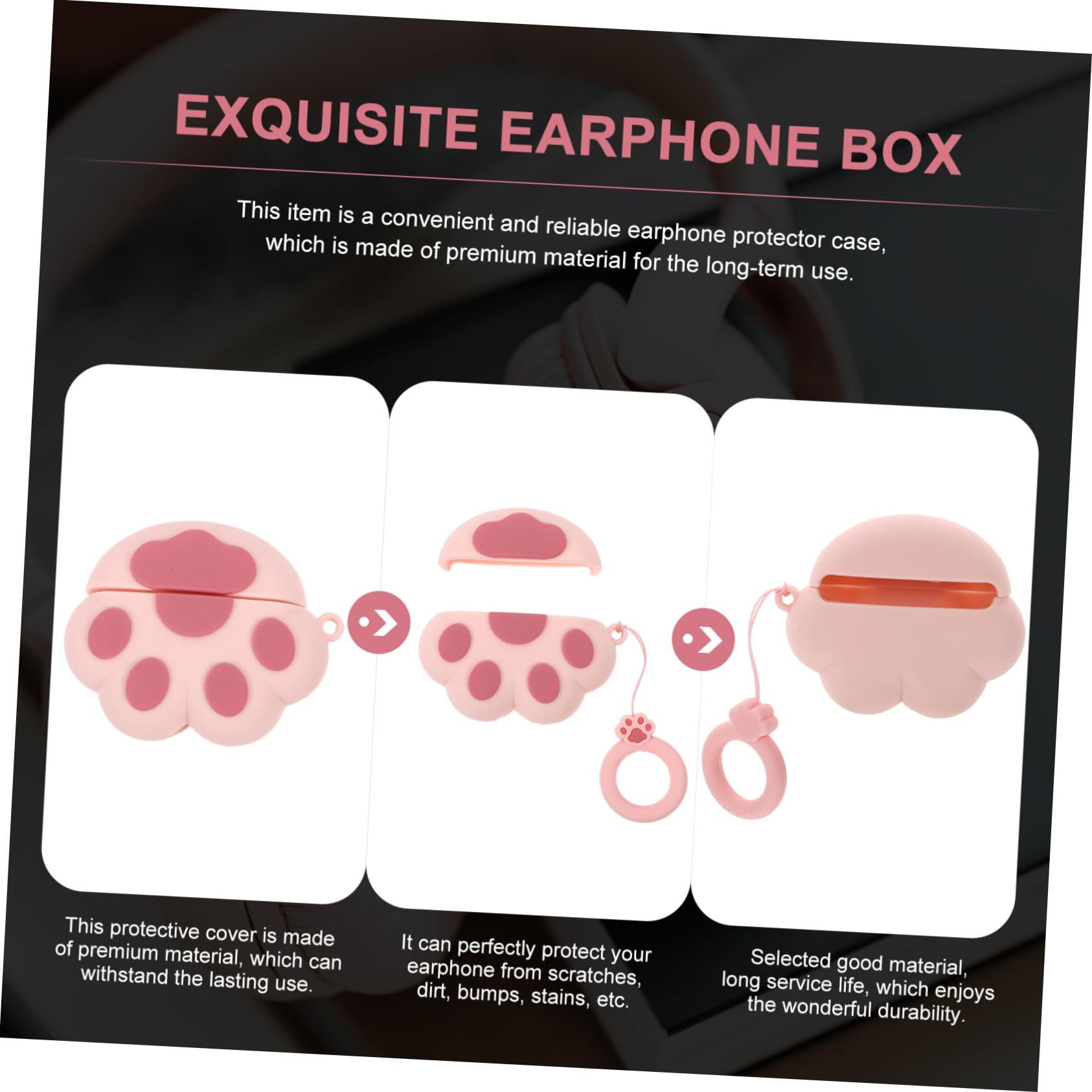 Veemoon Pro3 Earphone Case - Durable Silicone Cover with Box Pattern Design, Easy Installation & Comfortable Touch - Perfect for Travel, Gym, and Daily Protection