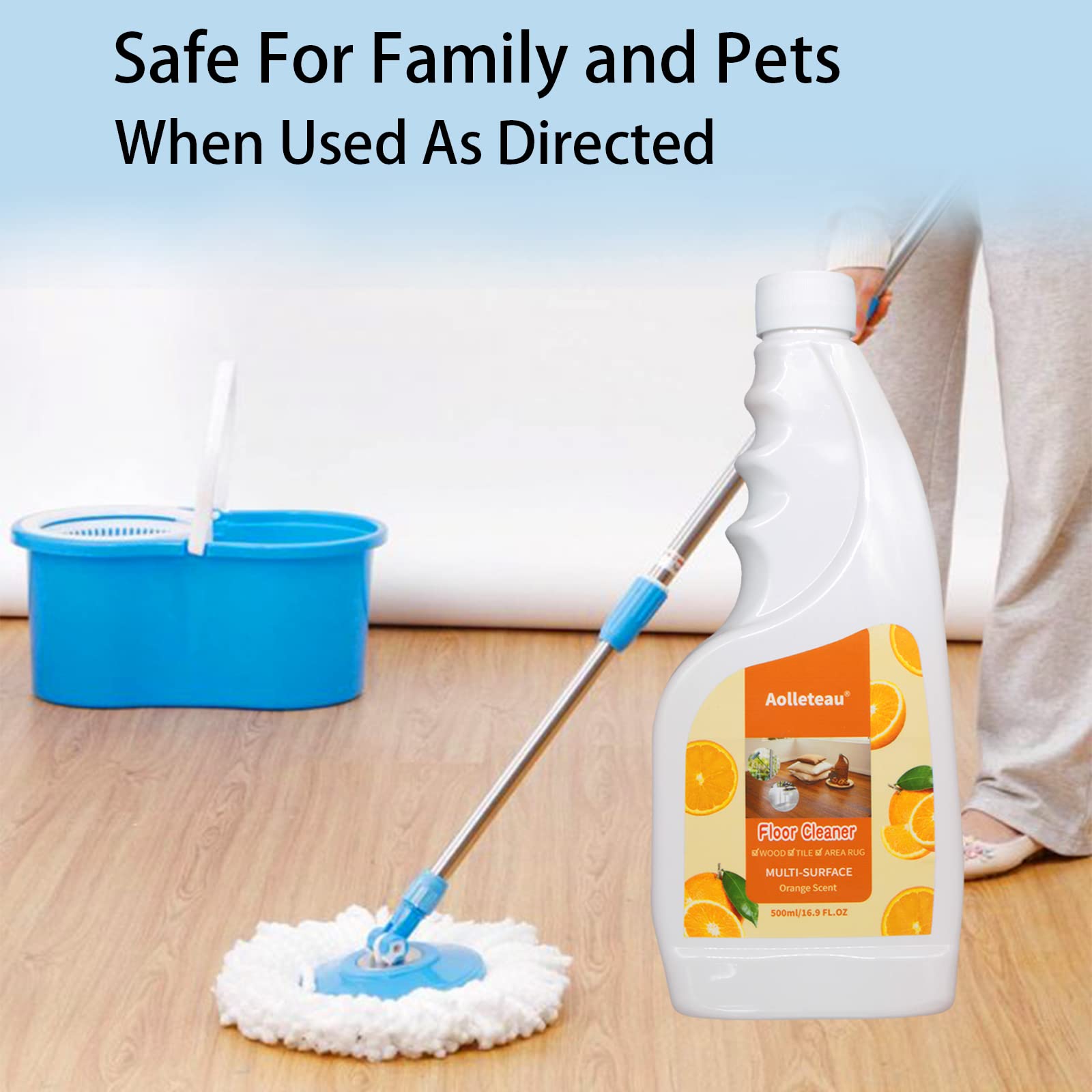 Robot Vacuum & Mop Floor Cleaner Solution - 16.9 fl.oz Concentrate (1:200 Dilution) - Compatible with Wet/Dry Vacuums, WetJet Mops & All Robot Cleaners - Refreshing Orange Scent - Perfect for Hardwood, Tile & Laminate Floors