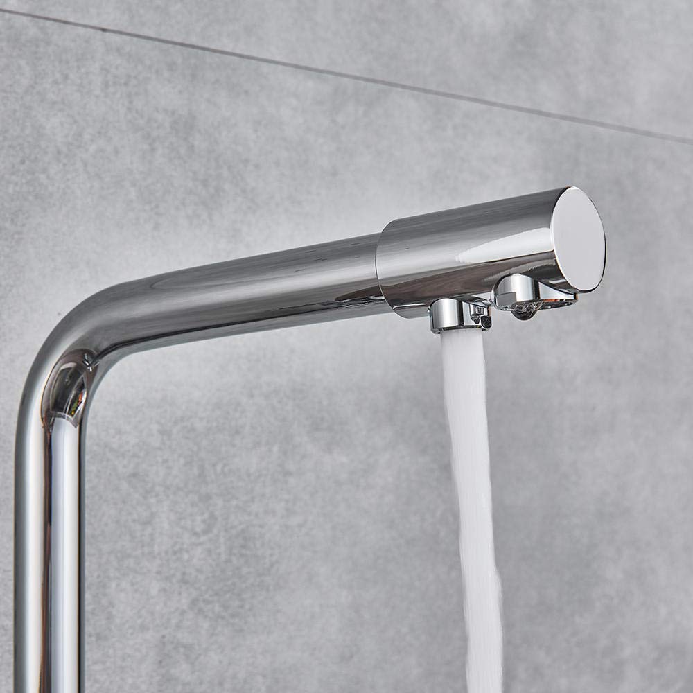 360° Rotating Deck Mounted Kitchen Faucet with Water Purification - Stainless Steel Mixer Tap for Sink, Perfect for Modern Home Cooking & Dishwashing