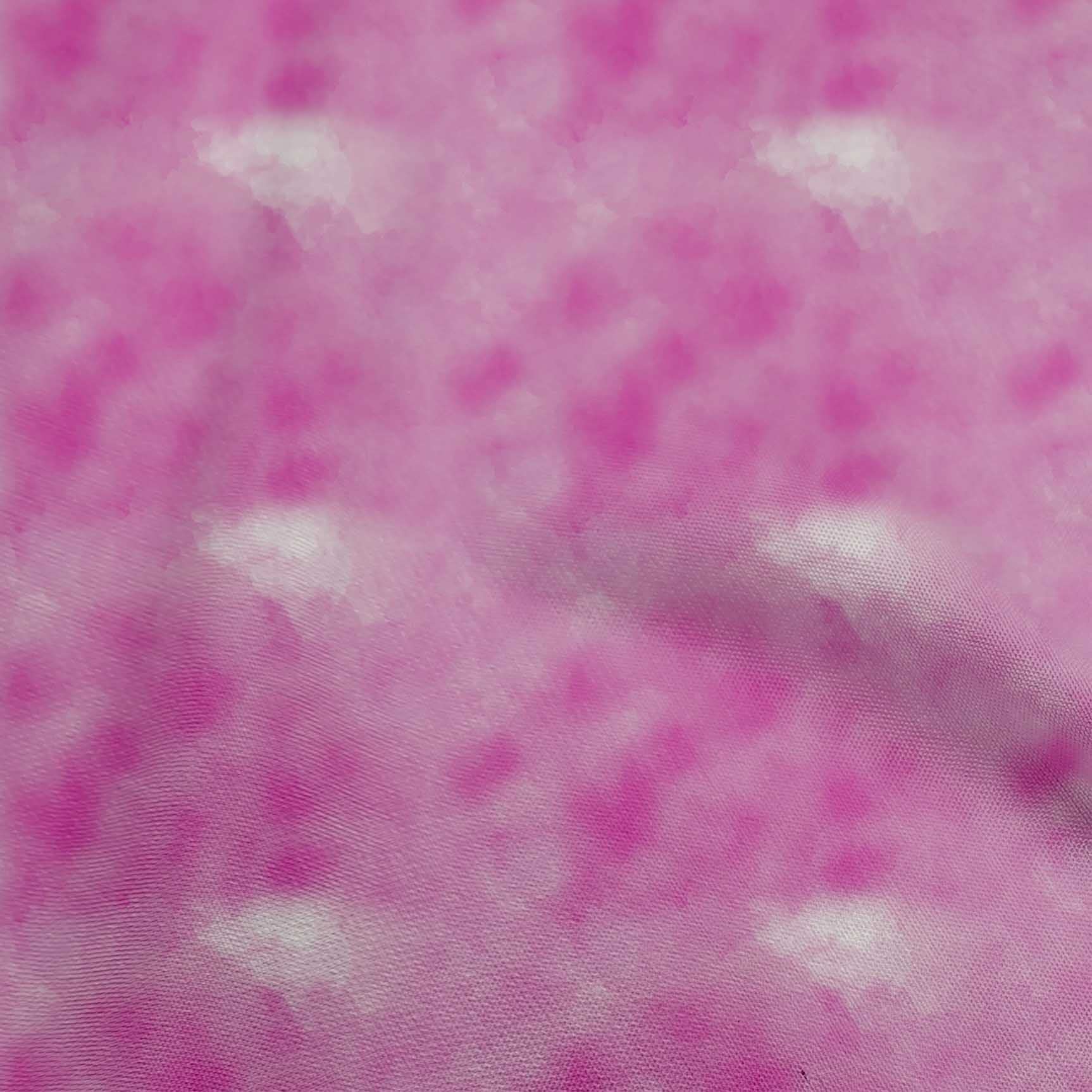 oneOone Georgette Viscose Fuschia Pink Abstract Smoke Print Fabric by The Yard - 42 Inch Wide Dress Material for Evening Gowns, Scarves & Home Decor