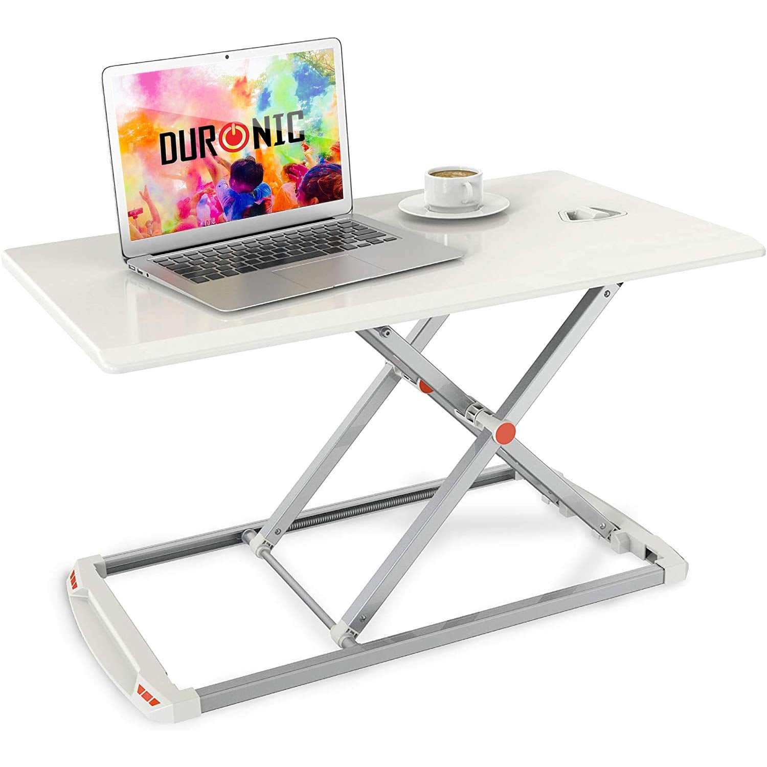 Duronic DM05D11 Sit Stand Desk - Height Adjustable Office Workstation (White) | 29
