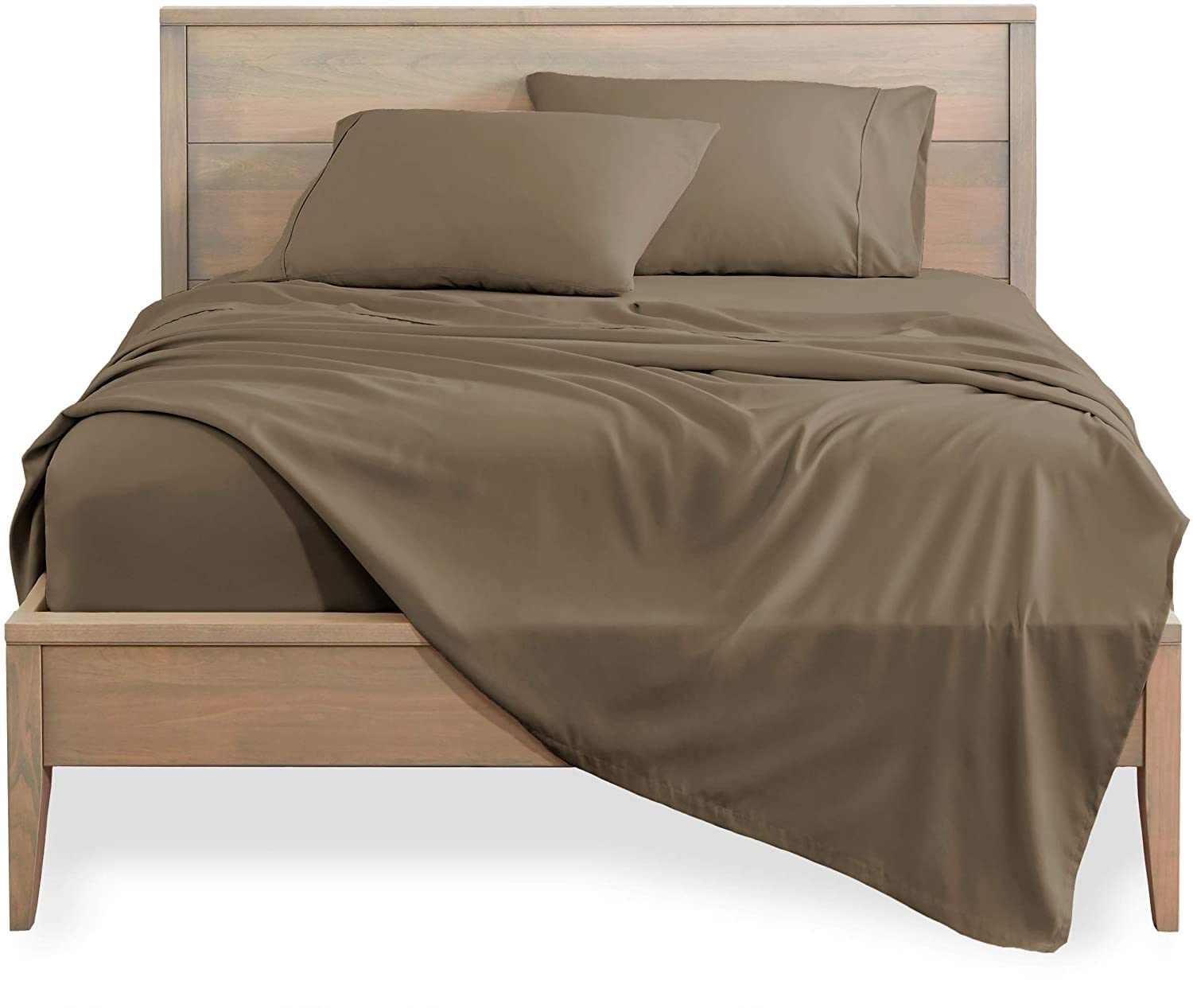 Tencel Sheets Queen Size 4-Piece Bed Set - 100% Eucalyptus Lyocell, Silky Soft & Breathable, Moisture Wicking & Temperature Regulating, 16