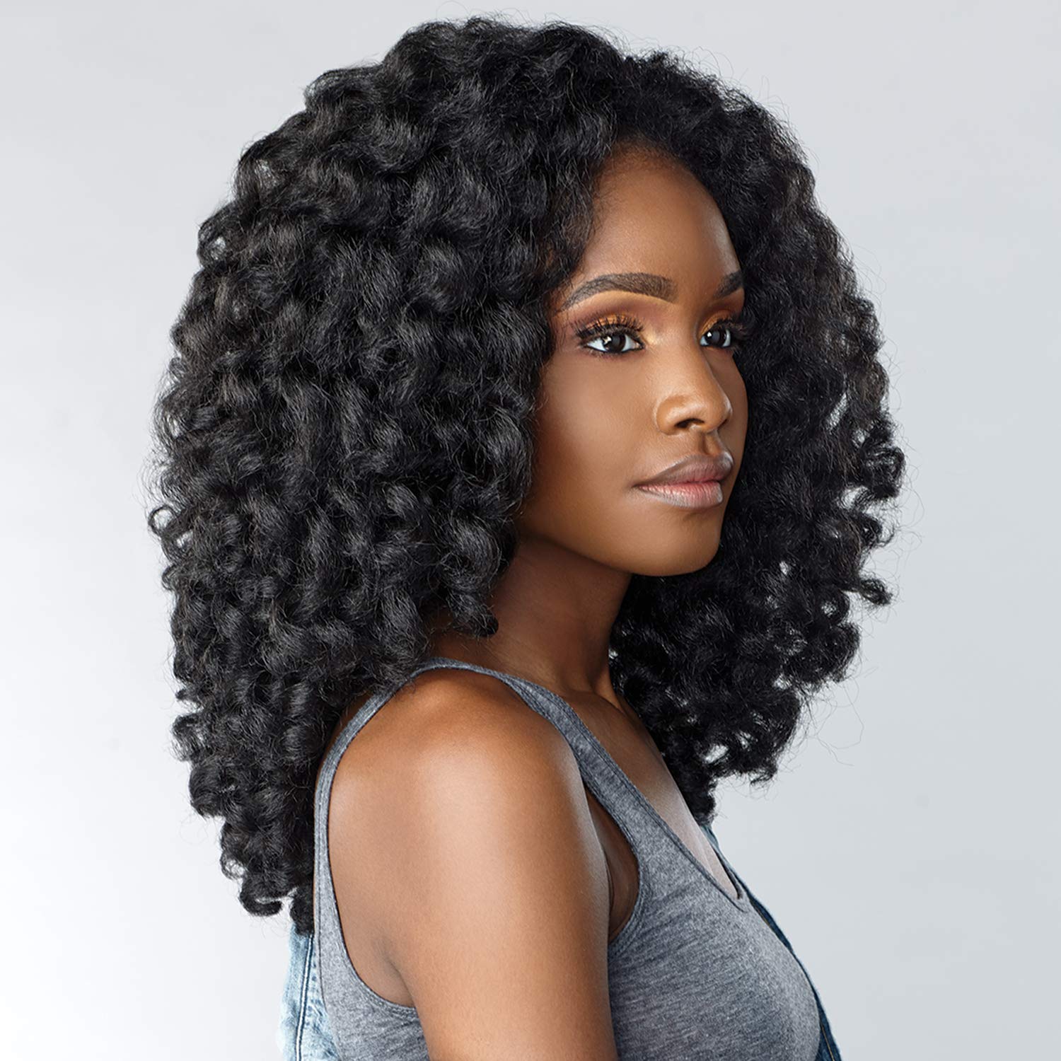 Sensationnel Half Wig Instant Weave - Curly Kinky Human Hair Blend for Natural Look - Perfect for Daily Wear, Parties & Special Occasions