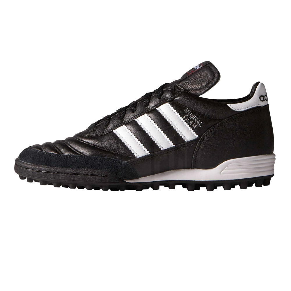 Adidas Mundial Team Turf Football Shoes for Men - Black/White/Red Soccer Cleats with Non-Marking Sole - Perfect for Artificial Turf, Training & Casual Wear