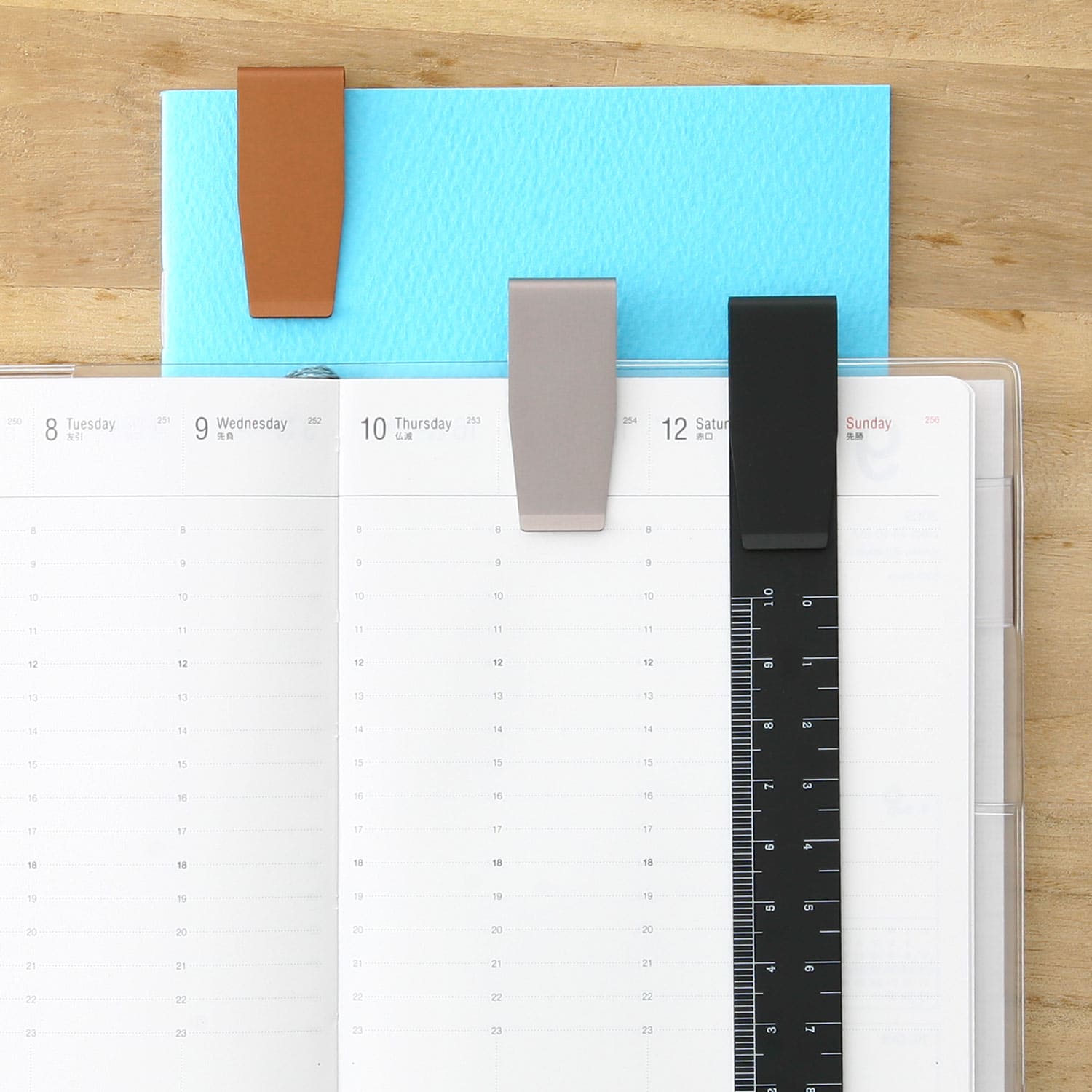 Hightide Ruler Clip for Hobonichi Techo Planner - Perfect for Organizing Notebooks, Journals, and Office Supplies | Ideal for Students, Professionals & Stationery Lovers