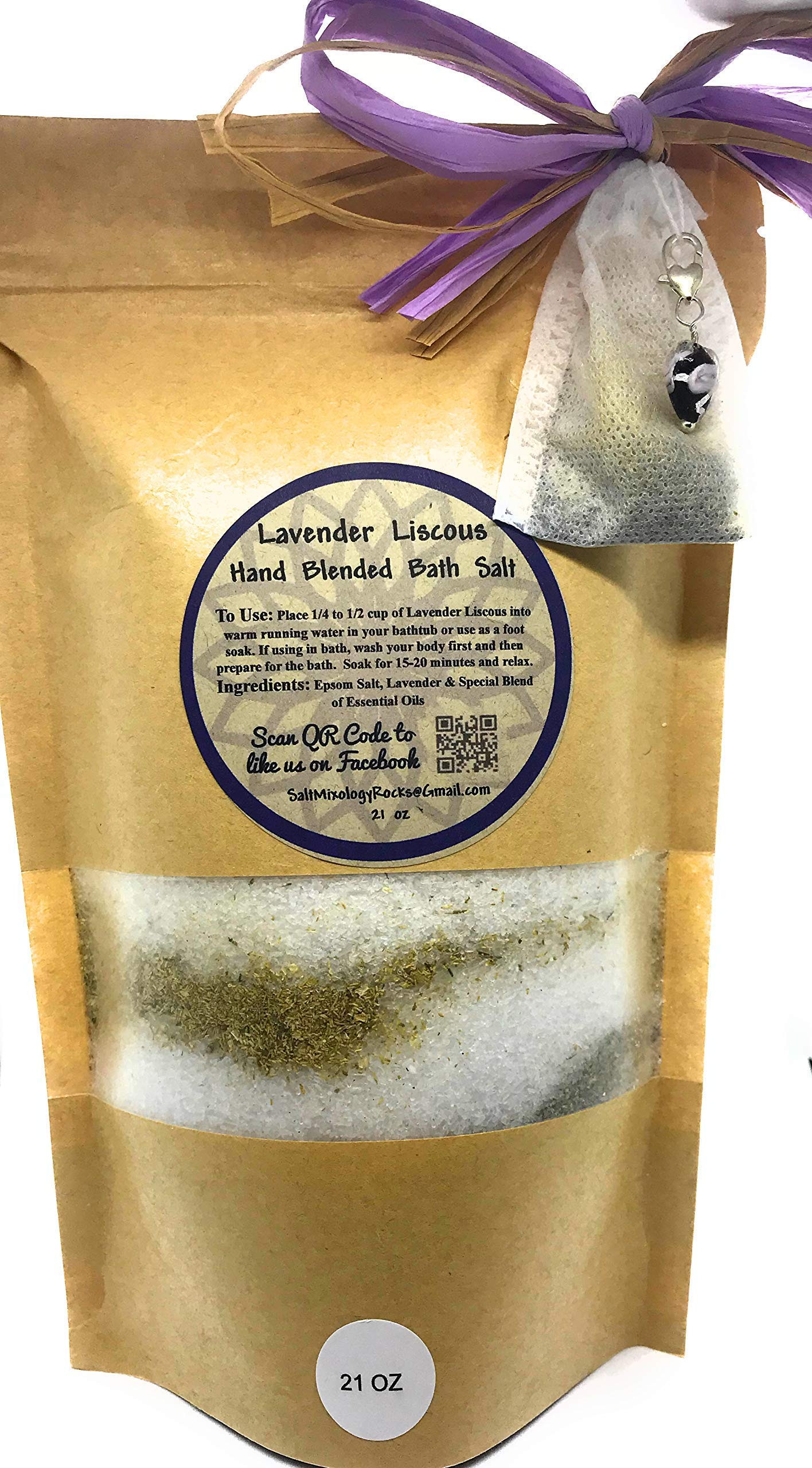 Organic Lavender Bath Salts for Relaxation & Stress Relief - Hand Blended with Essential Oils - Perfect for Spa Night, Self Care & Gift Giving