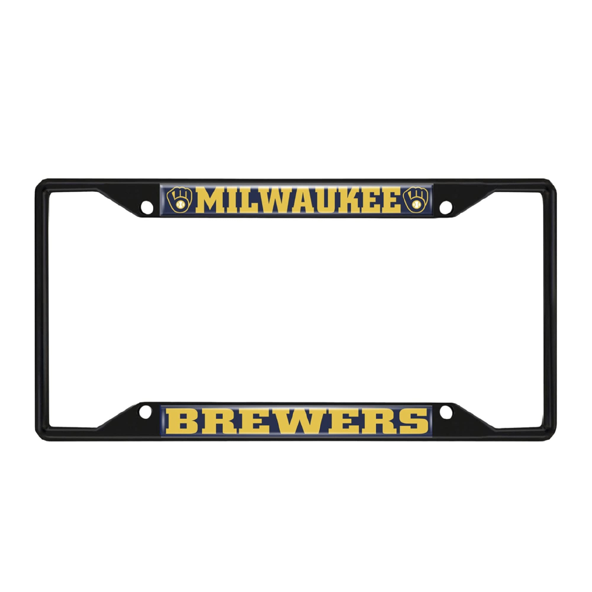 Milwaukee Brewers Metal License Plate Frame - Black Finish | Officially Licensed Fan Mats 31311 | Perfect for Cars, Trucks & Motorcycles | Show Your Team Pride