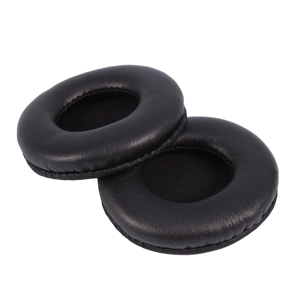 Sutinna Universal 75mm Black PU Leather Ear Pads - Soft Replacement Cushion for Headphones with Cloud-Like Comfort | Perfect for Gaming, Music & Office Use