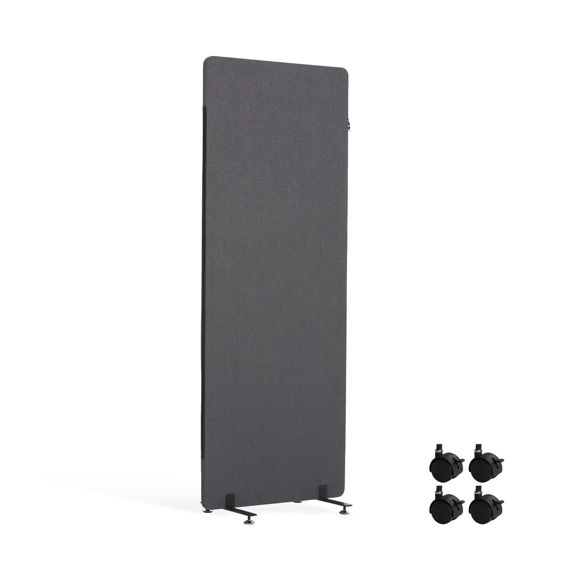 Real Freestanding Room Divider 24x66 Inches - Adjustable Privacy Screen with Sliding Feet & Removable Zipper Panel for Office, School, Hospital, Home & Library | Space Partition for Workstations, Study Areas & Room Separation