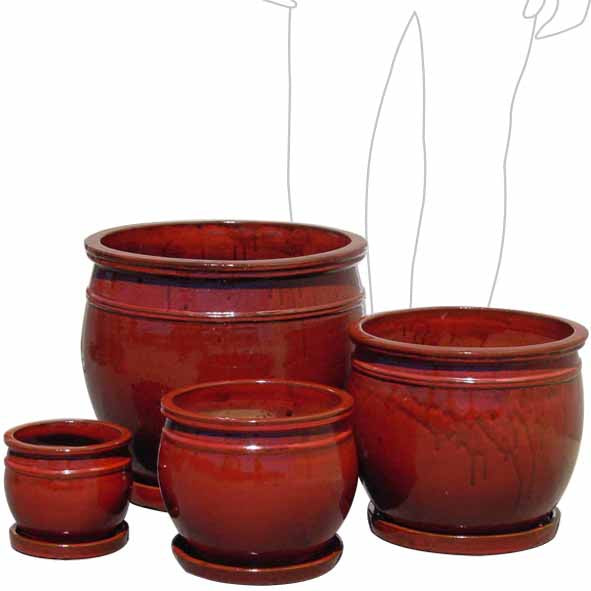 Magnum Planter with Saucer - Elegant Red Wine Color for Indoor/Outdoor Plants | Perfect for Home Decor, Garden, Patio & Office Spaces