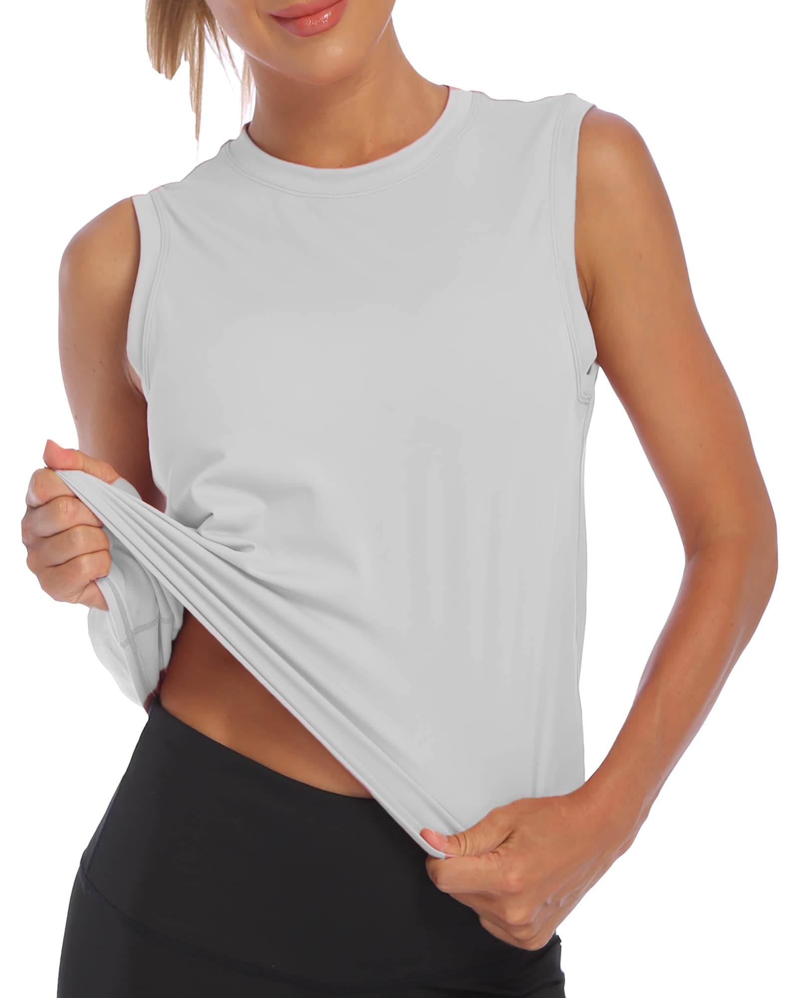Women's Workout Tank Tops - Sleeveless Athletic Crop Tops for Running & Gym - Breathable Cool Shirts for Yoga, Fitness & Summer Sports
