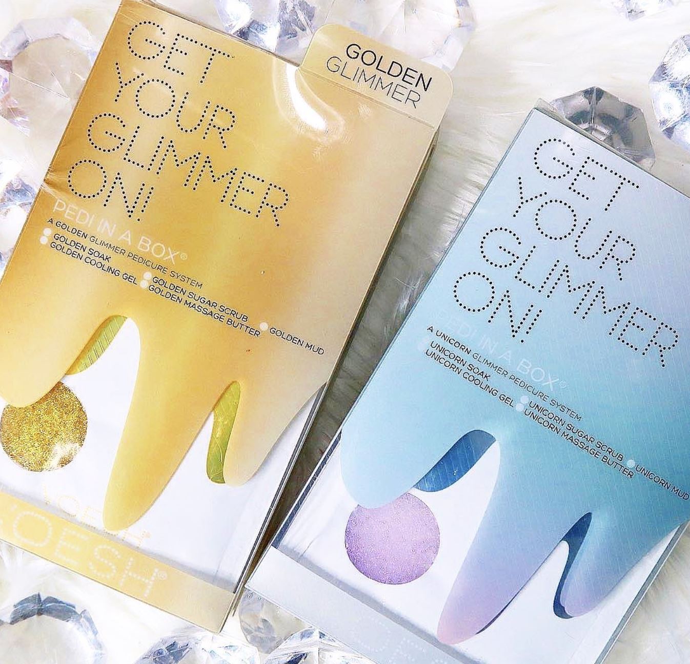Voesh Spa Pedi in a Box - Unicorn Peach Glimmer At-Home Pedicure Kit for Soft & Smooth Feet | Perfect for Self-Care, Gifts & Relaxation