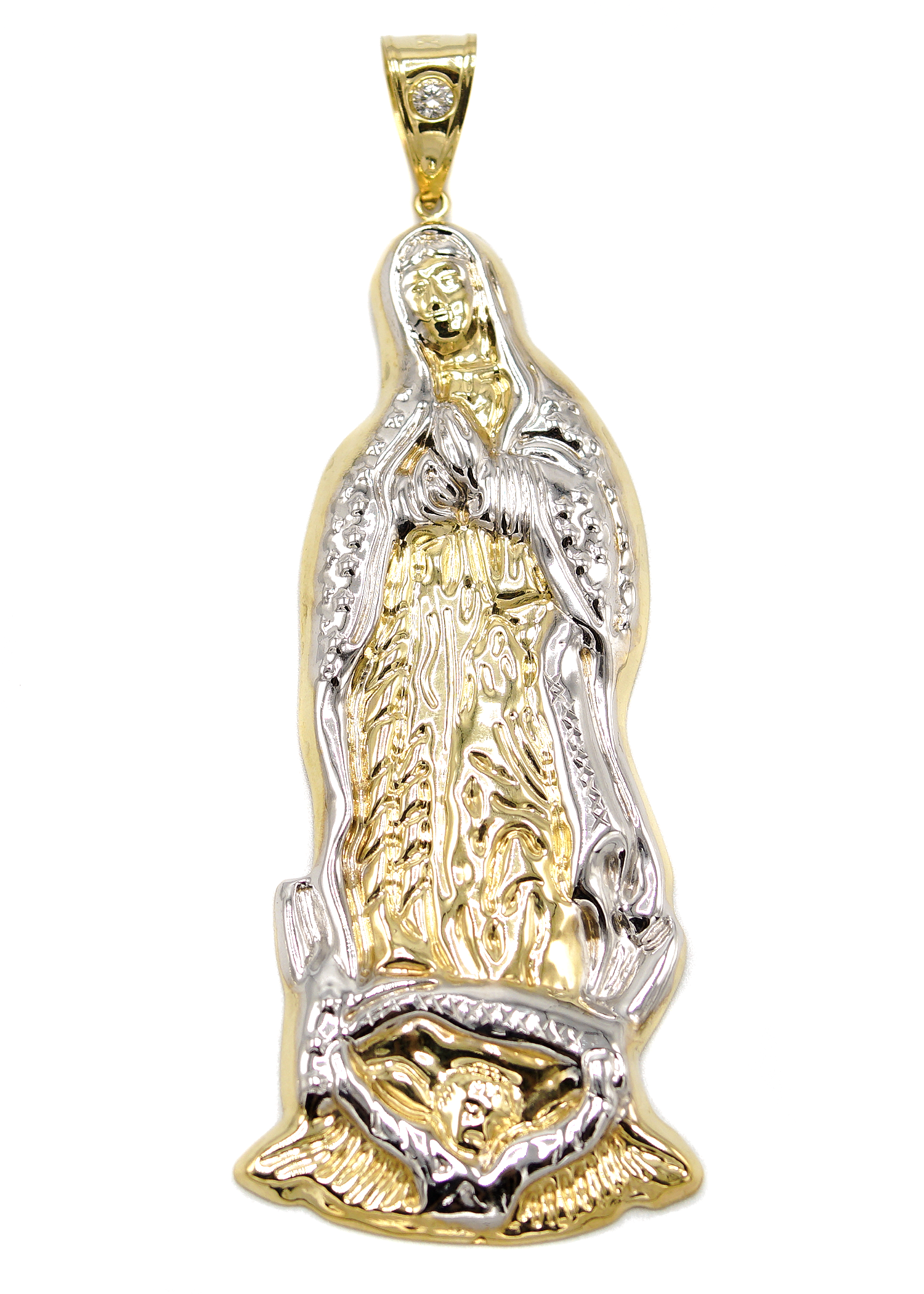 10K Gold Virgin Mary Pendant Necklace - Customizable Chain Length | Religious Jewelry Gift for Women, Baptism, First Communion & Everyday Wear
