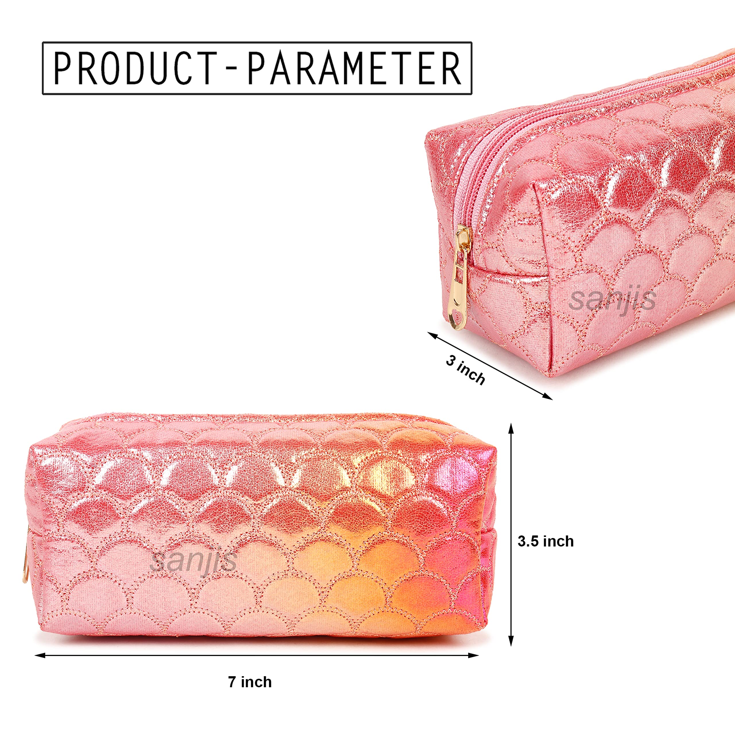 Elegant Pink Fish Design Cosmetic Pouch - Small Makeup Bag for Women, Perfect Gift for Travel, Parties & Daily Use - Sanjis Enterprise Beauty Organizer