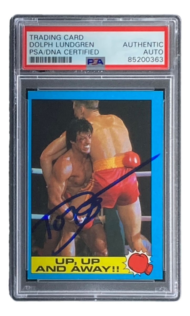 Dolph Lundgren Autographed 1985 Topps #52 Rocky IV Ivan Drago Trading Card - PSA/DNA Certified - Collectible Memorabilia for Movie Fans & Sports Card Collectors