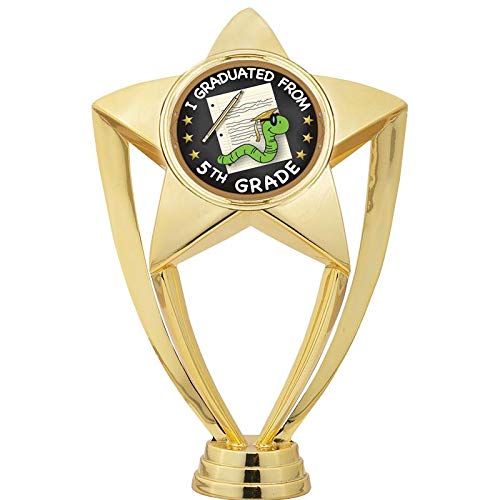 Custom Engraved 5th Grade Graduation Trophy - 6 Inch Personalized Crown Awards with Black Base - Perfect for Elementary School Ceremonies & Achievement Celebrations