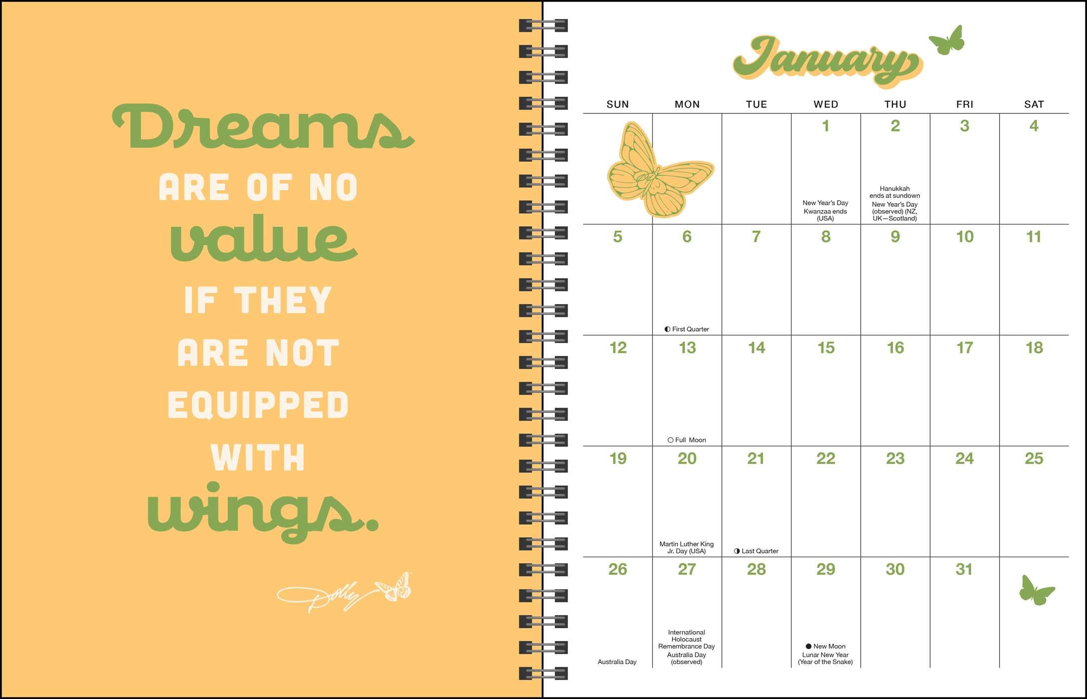 Dollyisms 2025 Softcover Monthly & Weekly Planner Calendar - Perfect for Organizing Schedules, Tracking Goals, and Daily Planning at Home, School, or Office