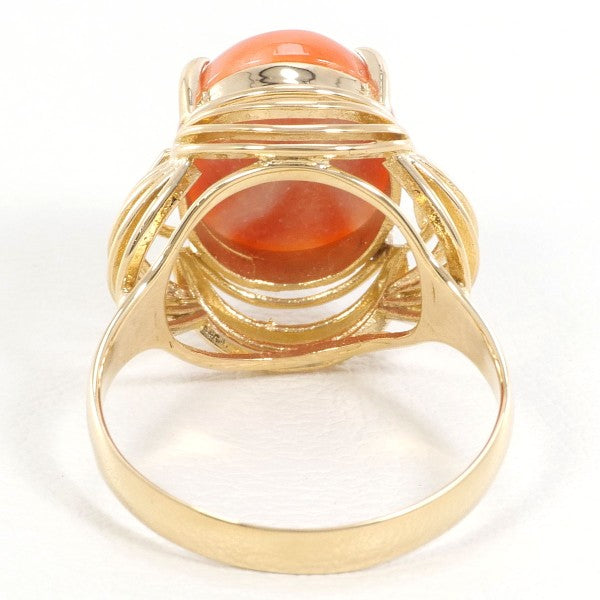 18K Yellow Gold Coral Ring for Women – Elegant Handmade Jewelry Gift for Birthday, Anniversary & Valentine’s Day – Perfect for Beach Weddings, Summer Parties & Boho Fashion