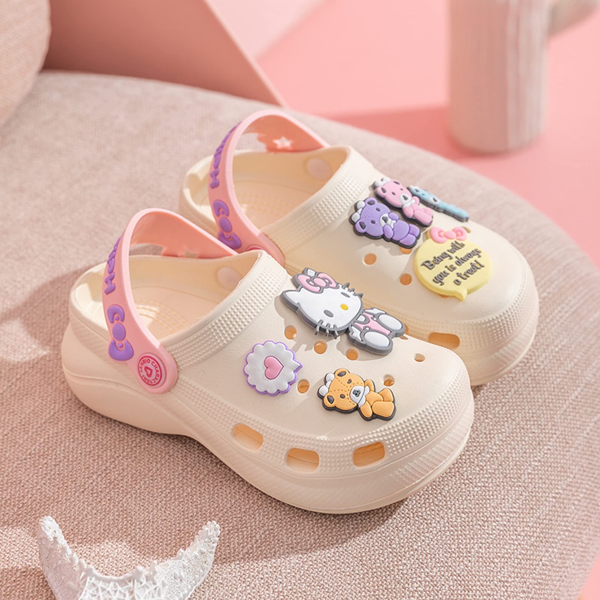 Hello Kitty Bear Clogs Slip-On Water Shoes for Girls & Toddlers - Cute Summer Sandals for Beach, Pool & Outdoor Play