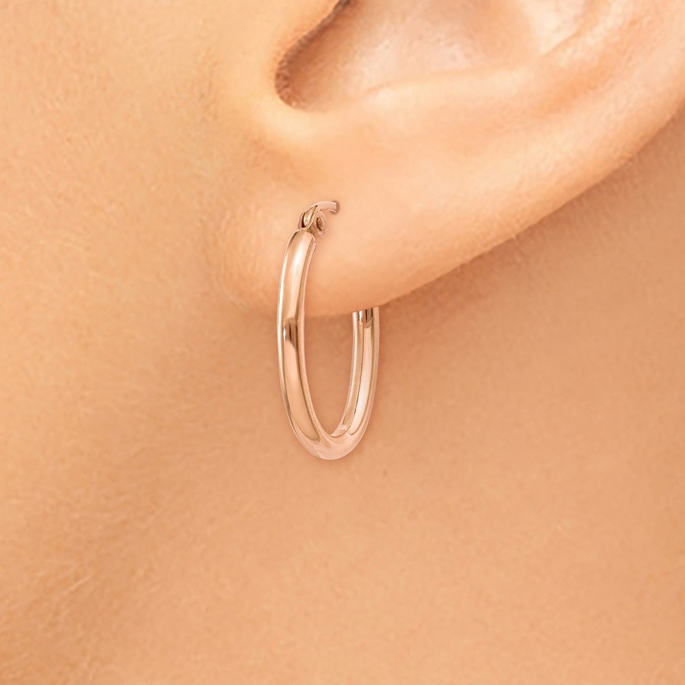 14K Rose Gold Oval Hoop Earrings for Women - Dainty Luxury Jewelry for Everyday Wear & Special Occasions | Perfect Gift for Her, Valentine's Day, Anniversary or Birthday