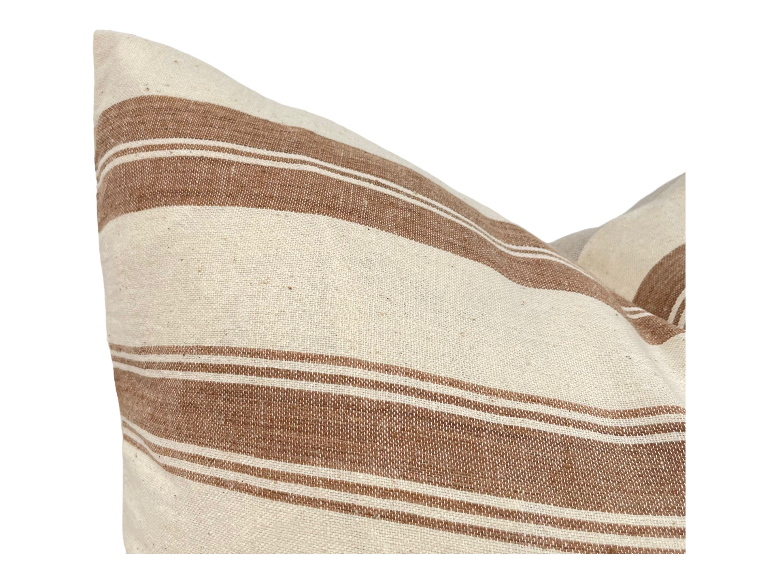 READY TO SHIP Designer Pomona Noura Striped Pillow Cover - Decorative Throw Pillow Case for Sofa, Bed & Home Decor