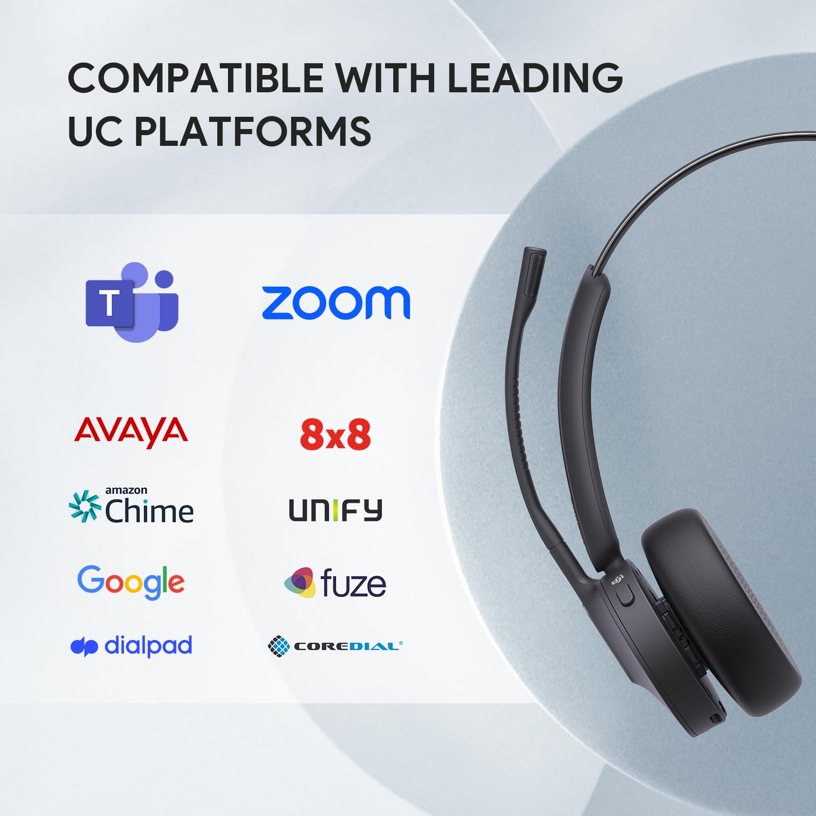Yealink BH70 UC Wireless Bluetooth Headset with Microphone - 35H Battery Life, 3-Mic Noise Cancelling, 91g Lightweight for Computer & Open Office - Perfect for Remote Work, Video Calls & Business Meetings