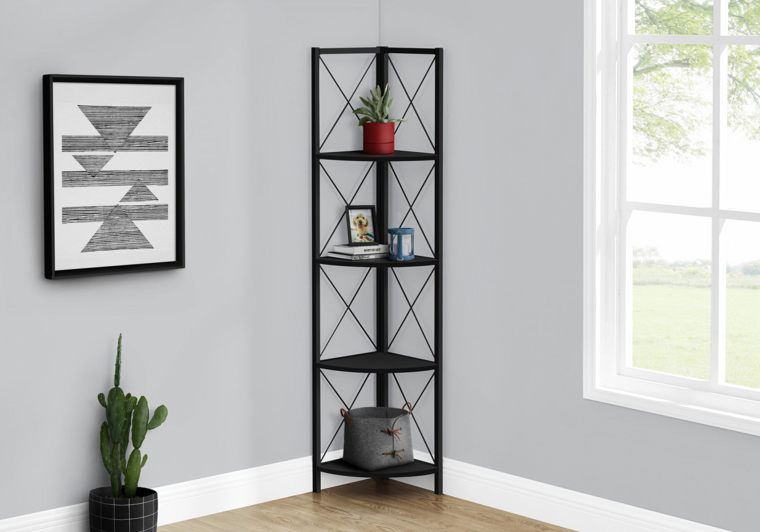 Zeva 5-Shelf Black Bookcase - Modern Wooden Bookshelf for Home & Office Storage - Perfect for Living Room, Bedroom, or Study Organization
